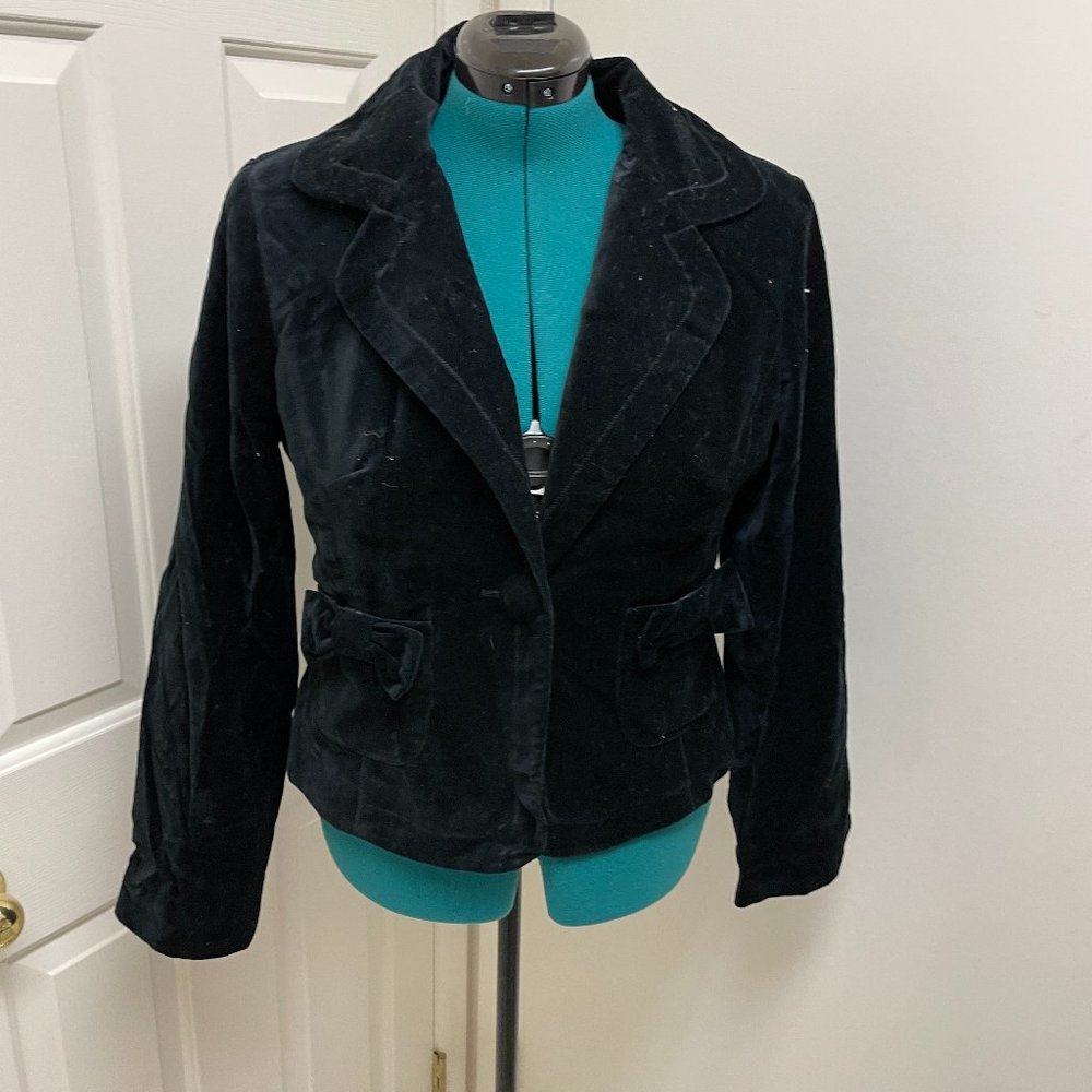 Willi Smith Size 14 Black Velvet Blazer